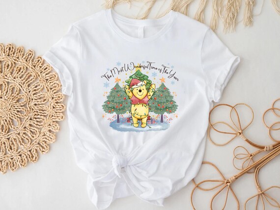 Winnie The Pooh & Piglet Christmas Tree Shirt, Disney Family Xmas Trip Shirt, Pooh Bear Tigger Xmas Shirt, Disney Christmas Matching Shirt