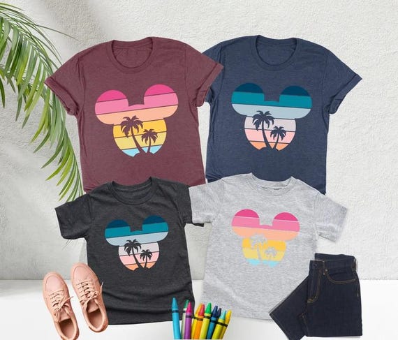 Mickey Head Summer Shirt, Disney Summer Vacation Shirt, Disney World Shirt, Disney Family Matching Shirt, Disneyland Shirt, Summer Beach Tee