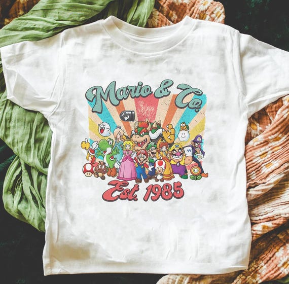 Mario and Friends Co. Est 1985 Shirt, Retro Super Mario Shirt, Mario Family Shirt,Super Mario Matching Tee, Super Mario Birthday Party Tee