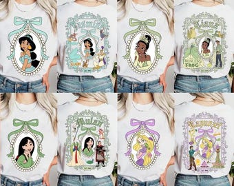 Camisa y sudadera con lazos de princesas Disney, camisa de viaje familiar Disney, camisa de princesas Disney, camisa de viaje para niñas Disney, camisa con lazo de princesa