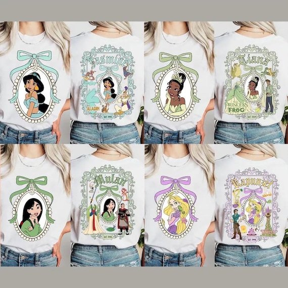 Disney Princess Coquette Bows Shirt And Sweatshirt,Disney Family Trip Shirt, Disney Princess Shirt,Disney Girl Trip Shirt,Princess Bow Shirt