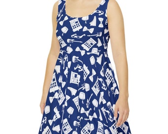 tardis skater dress The Doctors Mid-length Skater Dress Womens Ladies Sci Fi Doctor Who Dr.  Tardis Tennant Capaldi Smith Gatwa Gift