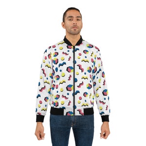 Men&#39;s 80s Memphis Design Bomber Jacket