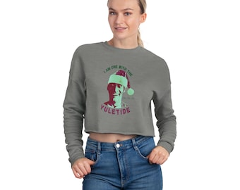 Women's Yuletide Vern Cropped Sweatshirt Ladies Holiday Christmas Gift Present Ernest P. Worrell 80s 1980s Comedy Movie Santa