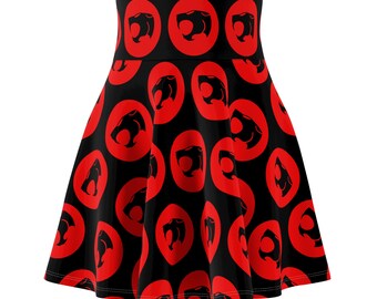 Thunderians Women's Skater Skirt Retro Vintage 1980s 80s Saturday Morning Cartoon Thunder Cats Ladies Gift
