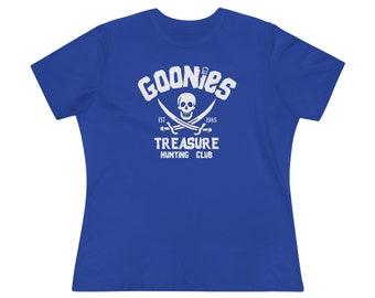 Women's Goonies Treasure Hunting Club Softstyle Tee T-Shirt 1980s Movies Gift Present Ladies Retro Pirates Corey Feldman Haim