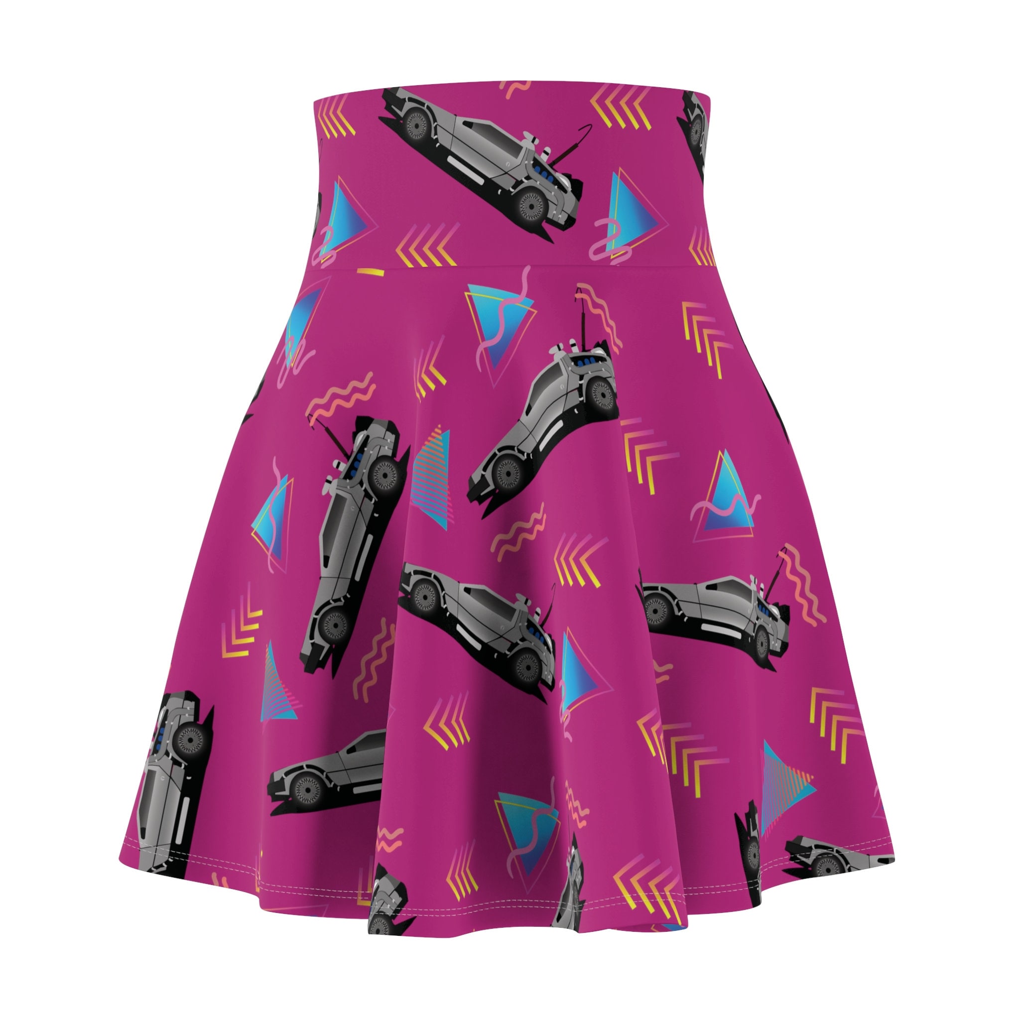 Women's Delorean Future Skater Skirt Back to the Future Retro 80s 1980s Movies Marty McFly Ladies Gift Geek