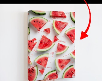 Watermelon Fruit Canvas Wall Art Watermelon Print for Kitchen Summer Fruit Home Decor Healthy Living Fruit Lover Gift For Her Watermelon