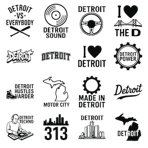 Detroit SVG Bundle,  Motor City Skyline & Logo Designs, Detroit Strong, Made In Detroit, I Love Detroit, City Silhouette