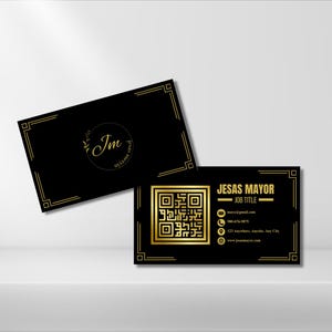 Modèle de carte de visite modifiable minimaliste avec code QR, carte de visite élégante, carte de visite moderne recto-verso, carte de visite simple à faire soi-même, modifiable