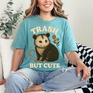 Trash But Cute Opossum Shirt Funny Animal Graphic Tee Retro Possum Lovers Gift Nature Wildlife Tee Cute Woodland Creature Tee Vintage Style