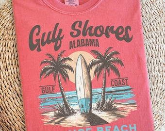 Gulf Shores Shirt Alabama Beach Vintage Coastal Graphic Comfort Colors Tee Vacation Gift