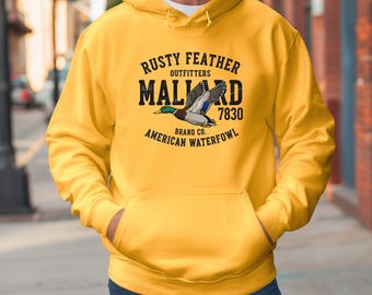 Mallard Duck Hunting Hoodie Vintage Waterfowl Outfitters Rustic Outdoor Sportsman Duck Hunter Pullover
