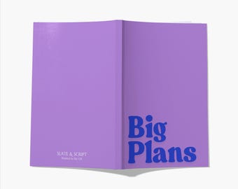 Brights 'Big Plans' 80 page A5 notebook by Slate and Script