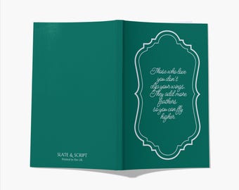 Nostalgia 'Those who love you, don't clip your wings' 80 page A5 notebook by Slate and Script