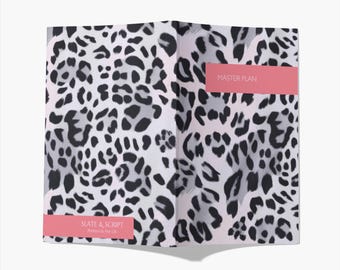 Leopard print in white 80 page A5 notebook by Slate and Script