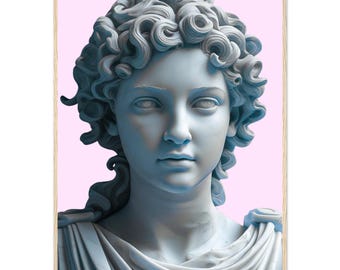 Slate and Script 'Marble Lady' Mounted Framed Print