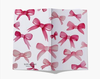 Abstract 'Pink Bows' 80 page A5 notebook by Slate and Script