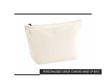 Personalised Large 1L Make up bag in Cotton