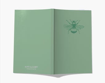 Botanical 'Humble Bee' 80 A5 page notebook by Slate and Script