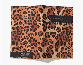 Leopard print in brown 80 page A5 notebook by Slate and Script