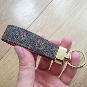 Monogram Leather Keychain, Luxury Gift