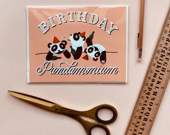 Birthday PANDAmonium Card