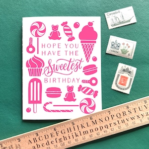 Impression typographique d'anniversaire la plus douce Carte de vœux