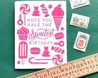 Sweetest Birthday Letterpress Greeting Card