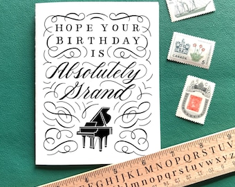 Absolutely Grand Piano Birthday Letterpress Greeting Card