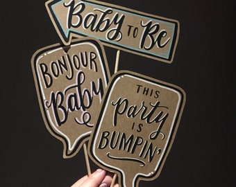 Baby Shower Posecards Set™ - 3 Pc Photo Prop Set