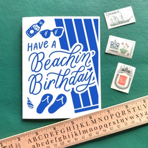 Beachin 'Anniversaire Letterpress Carte de vœux