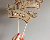 Handmade Naughty & Nice Photo Prop Set