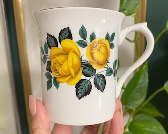 Vintage Queens's Yellow Roses Bone China Mug