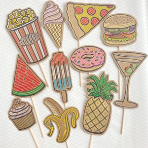 Fun Foods Photo Prop Set of 11 pieces POSECARDS