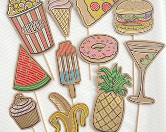 Fun Foods Photo Prop Set of 11 pieces POSECARDS