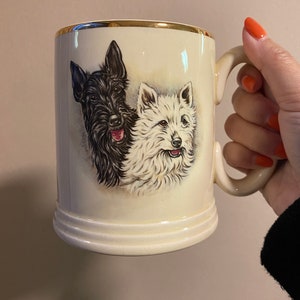 Vintage Elijah Cotton Lord Nelson Ware Terriers Mug with Gold Trim