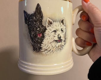 Vintage Elijah Cotton Lord Nelson Ware Terriers Mug with Gold Trim