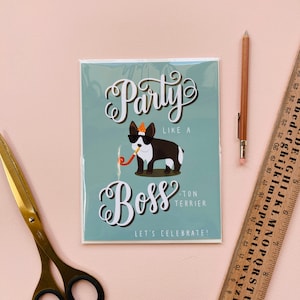 Party wie ein BOSS-ton Terrier Karte