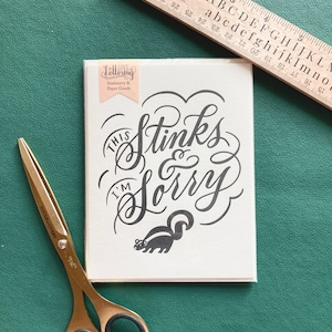 Lo siento, esto apesta a tarjeta de felicitación Skunk Letterpress