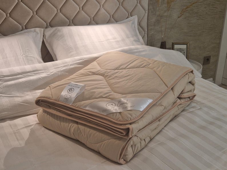 Luxurious camel wool blanket, 100% natural and organic, soft and breathable, hypoallergenic, ideal for winter or year-round use, perfect as a bedspread, sofa throw, or housewarming gift, sustainable and eco-friendly, OEKO-TEX certified, Best gift