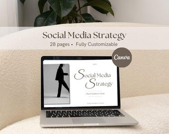 Social Media Strategy Template | Canva Marketing template for social media managers | Social Media Planner | Instagram Strategy