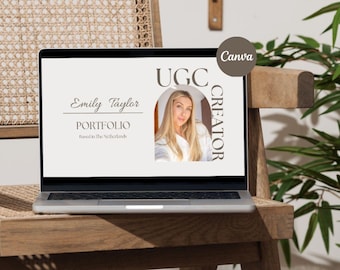 UGC Portfolio Vorlage Website Canva, Content Creation Kit, Portfolio Website, Minimalistisch, personalisiertes Portfolio, Social Media Player