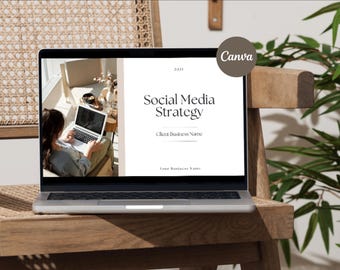 Modelo de estratégia de mídia social | Modelo de marketing do Canva para gerente de mídias sociais | Planejador de mídias sociais | Estratégia para Instagram