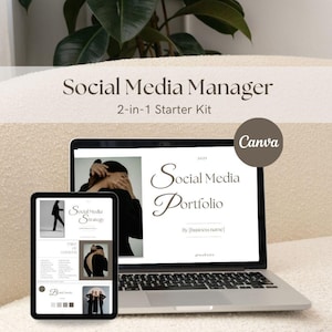 2-in-1 Social Media Manager Starter Kit, Social Media Portfolio and Strategy, Social Media Manager Bundle, Social Media Manager Templates