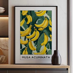 Bananas Art Print - Fruit Wall Art Poster - Musa Acuminata - Aesthetic Wall Print - Trendy Art - DIGITAL DOWNLOAD - PRINTABLE