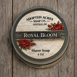 Royal Bloom-scheerzeep: roos, oudh en patchouli - 4oz
