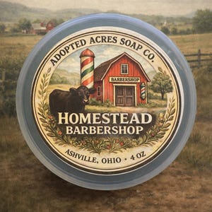 Homestead Barbershop Soap: Mint, Lavender, Basil - 4oz