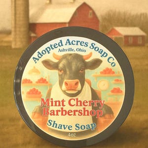 Mint Cherry Barbershop Shave Soap 4oz.