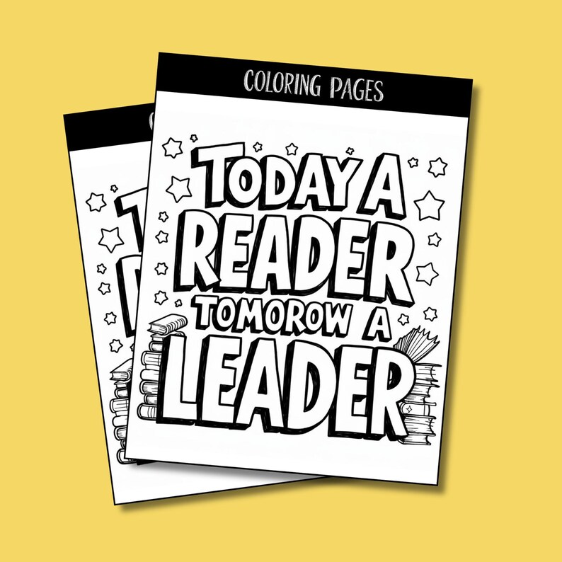 Reading Coloring Pages: Inspirational Library & School Posters - Etsy